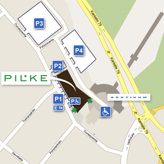Plan des parkings de Pilke