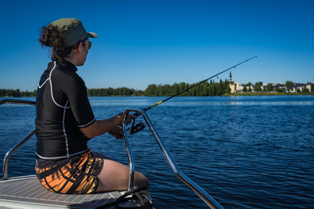 Pêche en bateau à Rovaniemi