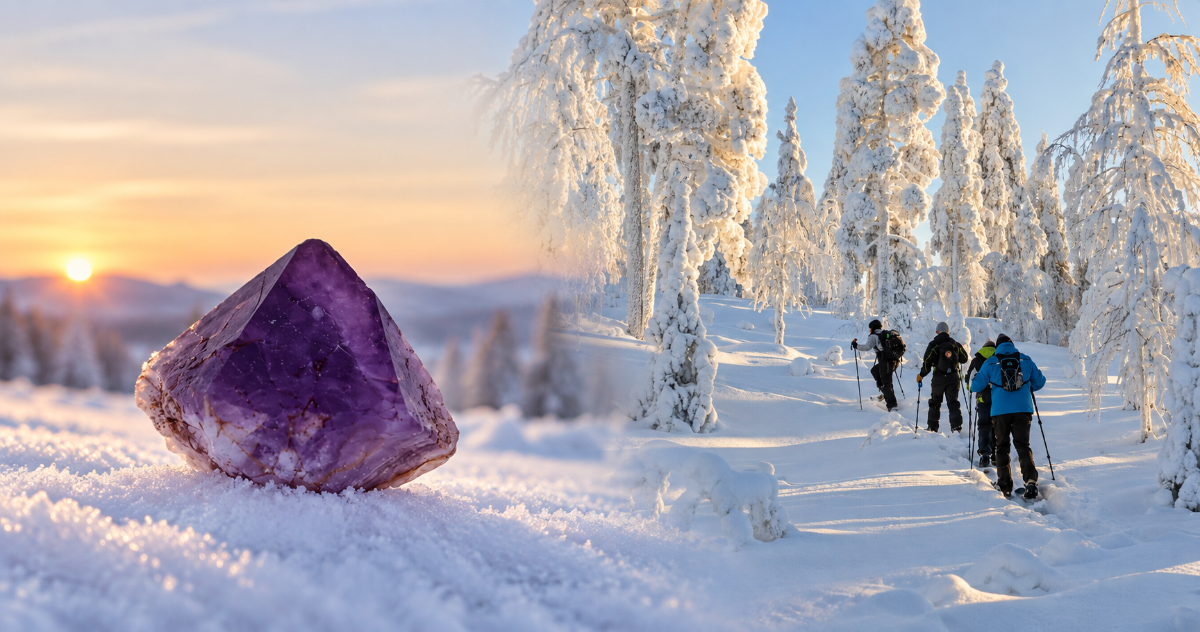 Excursion en raquettes et visite de la mine d'améthyste de Pyhä-Luosto depuis Rovaniemi